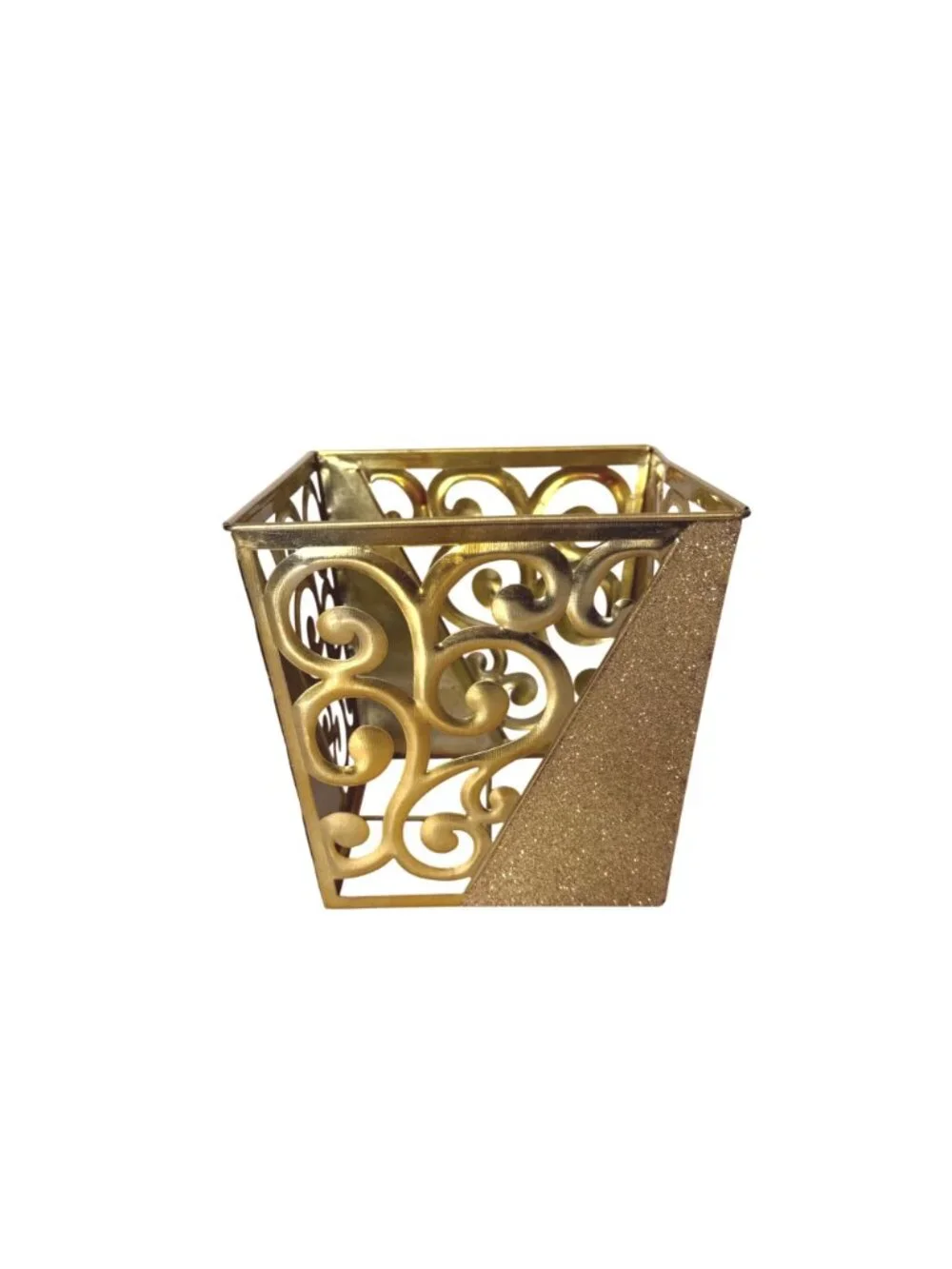 Gold Metal Planter Set Decorative Glam Wedding Centerpiece Hollywood Regency